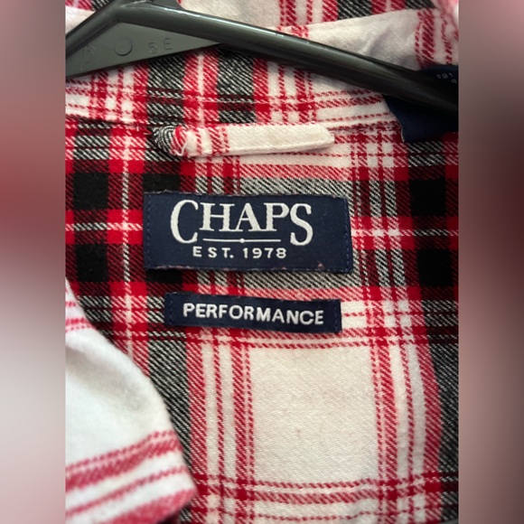 Men's Chaps Red & White Flannel Size Large - Picture 2 of 5